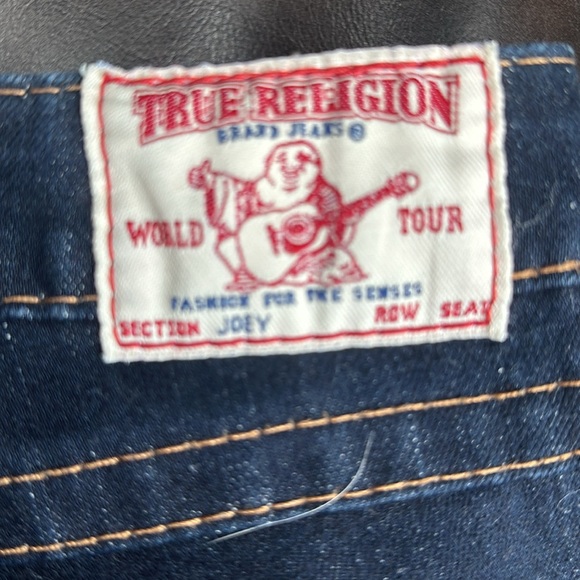 NWOT TRUE RELIGION DARK WASH JOEY SUPER LOW RISE SIZE 28 - Picture 4 of 10
